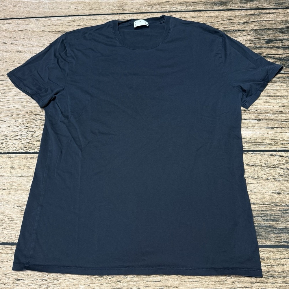 ASKET The Lightweight T-Shirt Mens XL Long Blue Egyptian Cotton Crew Neck Tee